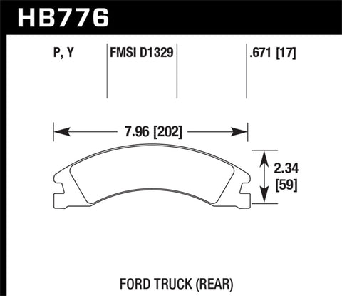 Hawk 08-14 Ford E-150/E-250 / 08-16 Ford E-350 Super Duty LTS Street Rear Brake Pads - HB776Y.671