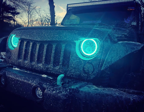 Oracle 7in High Powered LED Headlights - Black Bezel - ColorSHIFT No Controller - 5769-334