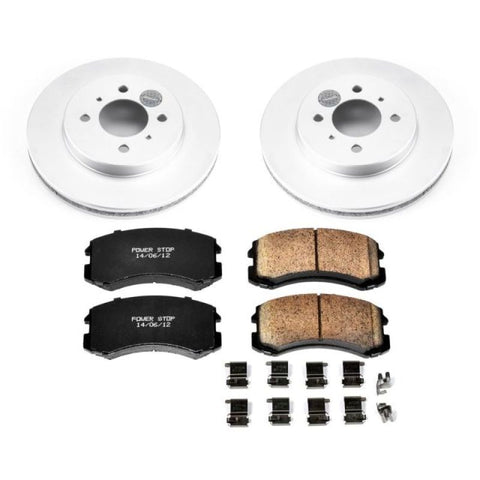 Power Stop 02-07 Mitsubishi Lancer Front Z17 Evolution Geomet Coated Brake Kit - CRK1215