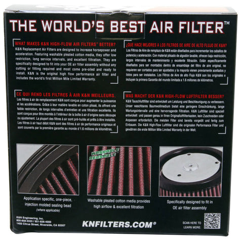 K&N Textured Black Replacement Air Filter 2015 Harley Davidson XG500 Street - HD-4915