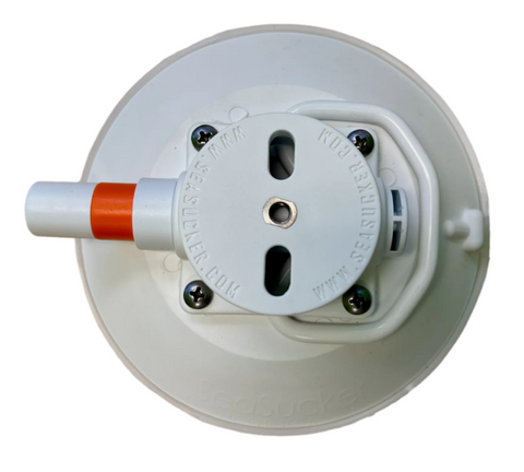 SeaSucker 4.5in. SeaSucker w/Flat-Top Stainless Steel D-Ring - White - VM1013W-6