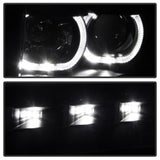 xTune Ford F150 09-14 Projector Headlights Halogen Model Only LED Halo Black PRO-JH-FF15009-CFB-BK - 9032226
