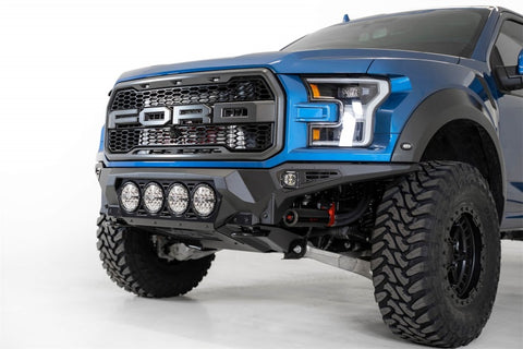 Addictive Desert Designs 17-20 Ford F-150 Raptor Bomber Front Bumper w/ 4 Rigid 360 6in Round Mounts - F110014110103