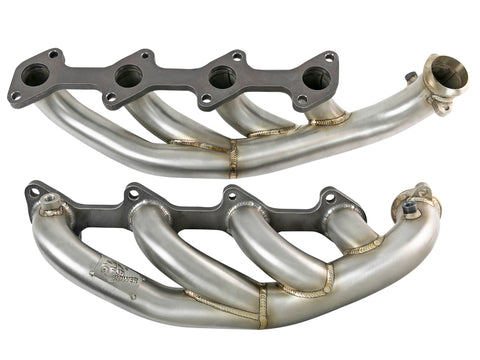 aFe Twisted Steel 1.75-2in 304 SS Headers 03-07 Ford Diesel Trucks V8-6.0L (td) - 48-33022