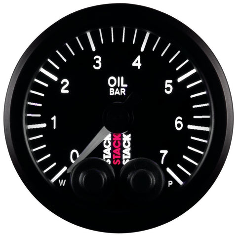 Autometer Stack 52mm 0-7 Bar M10 Male Pro-Control Oil Pressure Gauge - Black - ST3501