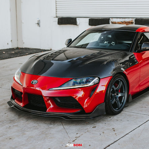 Seibon 2020+ Toyota GR Supra TV-Style Carbon Fiber Hood - HD20TYSUP-TV-DS