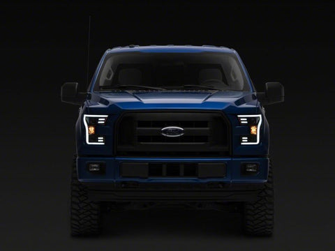 Raxiom 15-17 Ford F-150 G3 Projector Headlights w/ LED Accent- Blk Housing (Clear Lens) - T542837