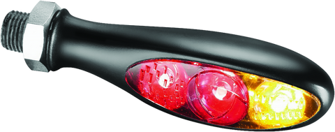 Kuryakyn Micro S Dual Fuction Red Run-Brake Amber Turn Satin Black - 2856