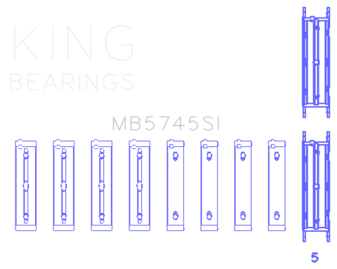 King Engine Bearings Subaru FA/FB (Size 0.25 Oversized) Main Bearing Set - MB5745SI0.25
