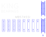 King Engine Bearings Subaru FA/FB (Size 0.75 Oversized) Main Bearing Set - MB5745SI0.75