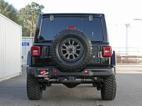 aFe Vulcan Series 2.5in 304SS Cat-Back Exhaust 2021+ Jeep Wrangler 392 6.4L w/ Black Tips - 49-38098-B
