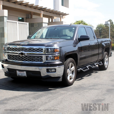Westin 14-18 Chevrolet Silverado 1500 DC 6.5ft Bed HDX Drop W2W Nerf Step Bars - Tex. Blk - 56-534595
