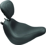 Mustang 18-21 Harley Heritage Classic & Deluxe Wide Tripper Solo Seat w/Driver Backrest - Black - 79332
