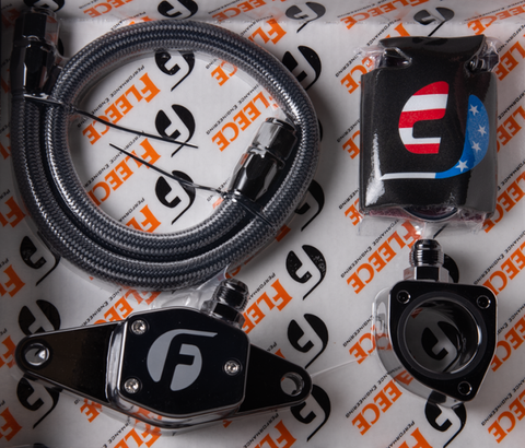 Fleece Performance 98.5-02 VP Coolant Bypass Kit w/ Stainless Steel Braided Line - FPE-CLNTBYPS-CUMMINS-VP-SS