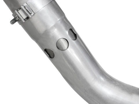 aFe Large Bore-HD 4in 409 Stainless Steel DPF-Back Exhaust w/Polished Tips 15-16 Ford Diesel Truck - 49-43122-P