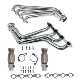 BBK 10-15 Camaro LS3 L99 Long Tube Exhaust Headers With Converters - 1-3/4 Chrome - 4021