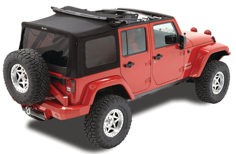 Bestop 10-18 Jeep Wrangler JK 4-Door Replace A-Top (Prem Blk Twill Tinted Windows No Door Skins ) - 79847-17
