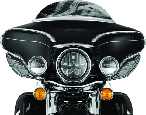 Kuryakyn LED Halo Trim Ring For 7inch Headlight 83-13 Touring Models Chrome - 7785