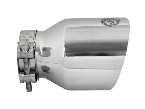 aFe MACH Force-Xp 304 SS Clamp-On Exhaust Tip 2.5in. Inlet / 4in. Outlet / 6in. L - Polished - 49T25404-P06
