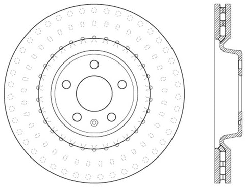StopTech 12 Audi A6 Quattro/11-12 A7 Quattro/13 Q5/7-11/13 S4/12 S5 Front Right Drilled Rotor - 128.33138R
