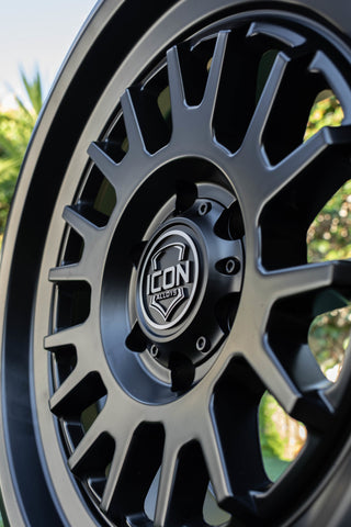 ICON Anza 17x8.5 6x5.5 0mm Offset 4.75in BS 106.1mm Hub Bore Satin Black Wheel - 8217858347SB