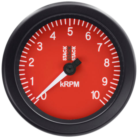 Autometer Stack Sport 88mm 0-10K RPM Tachometer - Red - ST100-010R