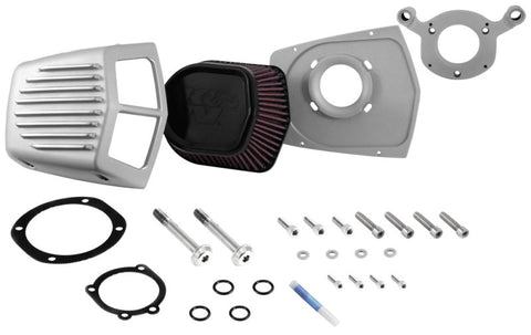 K&N Street Metal Intake System 01-16 Harley-Davidson Shaker Silver H/D Softail/Dyna Fl - RK-3950S