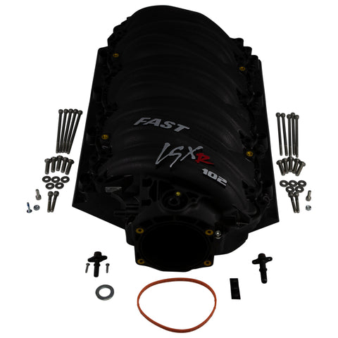 FAST LSXR 102MM Rect Port Intake Manifold - Black w/ 102MM Big Mouth Billet Throttle Body (Kit) - 146102B-KIT
