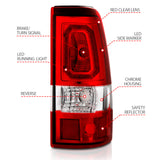 ANZO 2003-2006 Chevy Silverado 1500 LED Taillights Plank Style Chrome With Red/Clear Lens - 311329