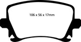 EBC 2017+ Ford Fiesta (MK7) Bluestuff Rear Brake Pads - DP51218NDX