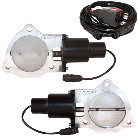 QTP 3.5in Bolt-On QTEC Dual Electric Cutout Valves - Pair - QTEC70