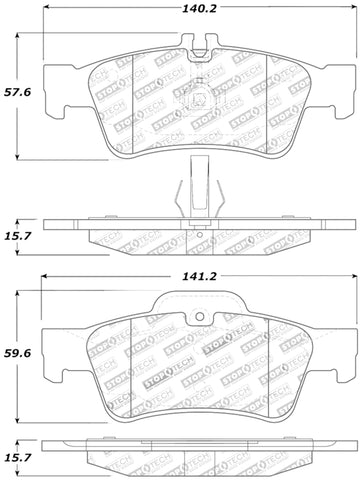 StopTech Street Touring Mercedes Benz Rear Brake Pads - 308.09860