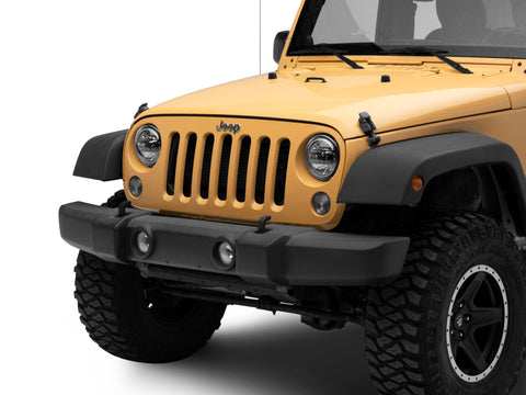 Raxiom 97-18 Jeep Wrangler TJ/JK Axial 7-Inch LED Headlights w/ DRL- Black Housing (Clear Lens) - J155570