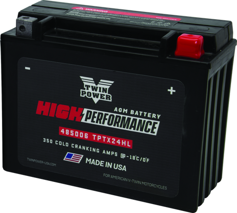 Twin Power YTX-24HL High Performance Battery Replaces H-D 66010-82A Made in USA - 485006