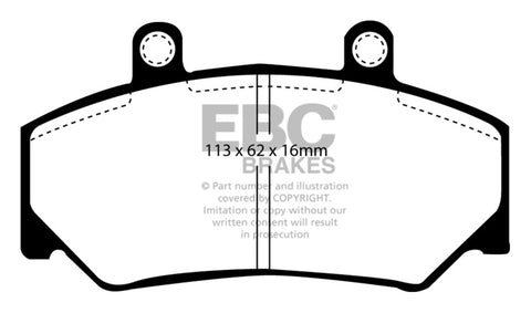 EBC 91-95 Volvo 940 (ABS) 2.3 (Bendix) Redstuff Front Brake Pads - DP3800C