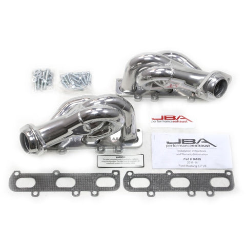JBA 11-17 Ford Mustang 3.7L V6 1-5/8in Primary Silver Ctd Cat4Ward Header - 1618SJS