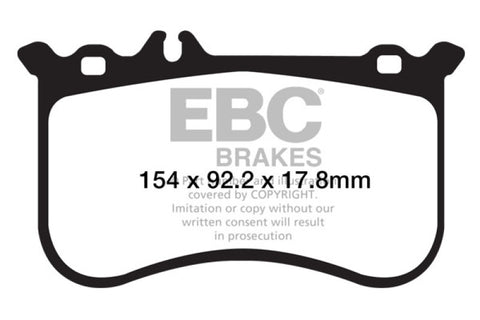 EBC 10-11 Mercedes-Benz CL550 5.5 AMG Sport Pkg Redstuff Front Brake Pads - DP32138C