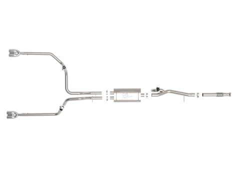 aFe Gemini XV 3in 304 SS Cat-Back Exhaust w/ Cutout 19-21 GM Silverado/Sierra 1500 V8- w/ Black Tips - 49-34139-P