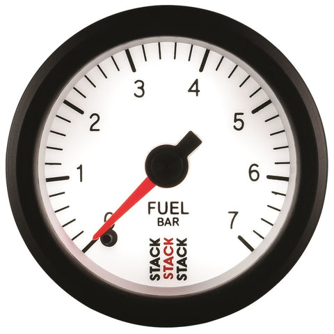 Autometer Stack 52mm 0-7 Bar M10 Male Pro Stepper Motor Fuel Pressure Gauge - White - ST3355
