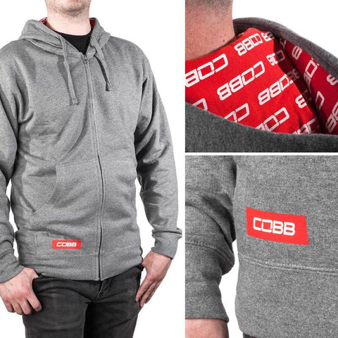 Cobb Grey Zippered Hoodie - Size Large - CO-LINERHOODIE-GRY-L