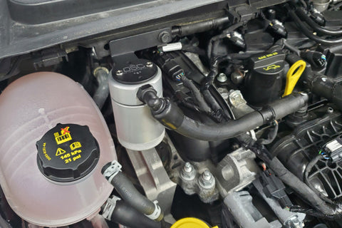 J&L 16-19 Ford Escape 1.5L EcoBoost Passenger Side Oil Separator 3.0 - Clear Anodized - 3053P-C