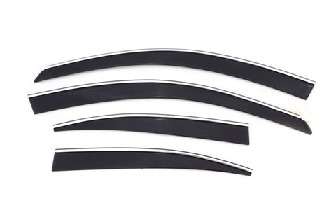 AVS 06-13 Lexus IS250 Ventvisor Low Profile Deflectors 4pc - Smoke w/Chrome Trim - 794008