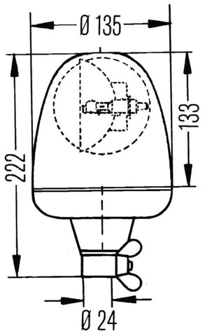Hella Rotating Beacon H 12V Yellow Mgs12 2Rl - 006846001