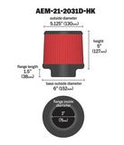 AEM Dryflow 3in. X 5in. Round Tapered Air Filter - 21-2031D-HK