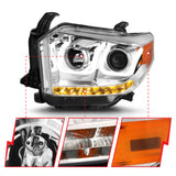 ANZO 2014-2015 Toyota Tundra Projector Headlights w/ U-Bar Chrome w/ DRL - 111327