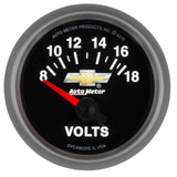 AutoMeter Gauge Voltmeter 2-1/16in. 18V Electric Chevy Gold Bowtie - 880444
