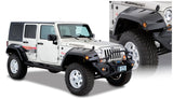 Bushwacker 07-18 Jeep Wrangler Max Pocket Style Flares 2pc Extended Coverage - Black - 10045-02