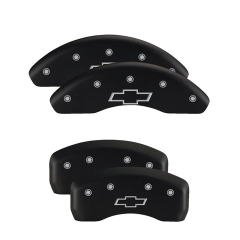 MGP Front set 2 Caliper Covers Engraved Front Silverado style/SS Red finish silver ch - 14238FSS3RD
