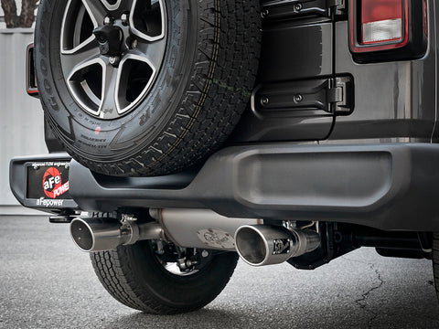 aFe Rebel Series 2.5in 409 SS Cat-Back Exhaust w/ Polished Tips 18-19 Jeep Wrangler (JL) V6 3.6L - 49-48076-P