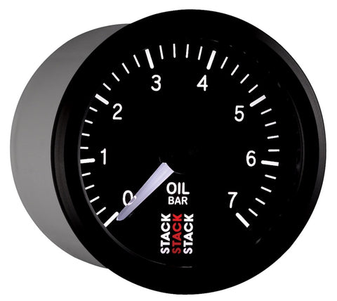 Autometer Stack 52mm 0-7 Bar M10 Male Pro Stepper Motor Oil Pressure Gauge - Black - ST3301